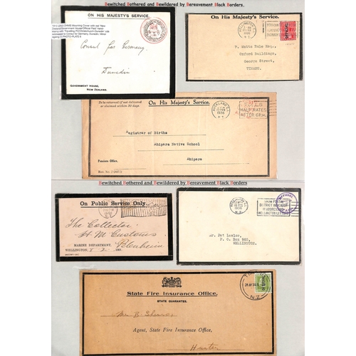 453 - New Zealand. 1863-1939 Covers including official mail, 1936 KGV mourning covers (2), covers from G.B... 