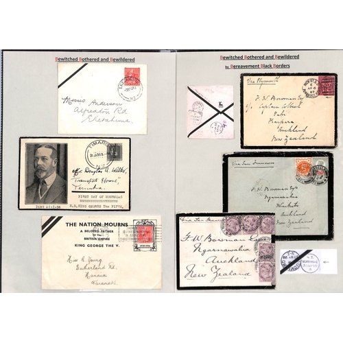 453 - New Zealand. 1863-1939 Covers including official mail, 1936 KGV mourning covers (2), covers from G.B... 