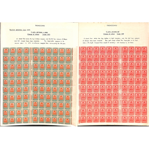 1332 - Mint sheets, panes and blocks comprising 1c interpanneau block of twenty and part right pane of 57, ... 