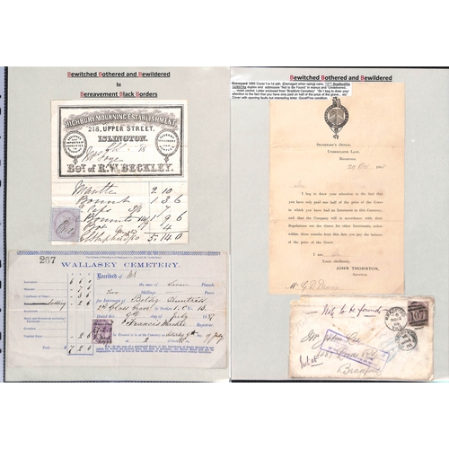 419 - 1824-1951 Letters, invoices, business cards, etc., from undertakers, cemeteries, monumental masons, ... 