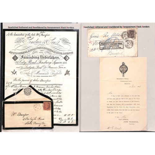 419 - 1824-1951 Letters, invoices, business cards, etc., from undertakers, cemeteries, monumental masons, ... 