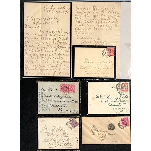 455 - South Africa. 1874-1944 Covers including 1874 cover to Robben Island, 1894 registered Transvaal cove... 