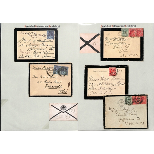 463 - USA/G.B. 1844-1942 Covers and lettersheets from G.B. to USA including stampless covers (8) and other... 