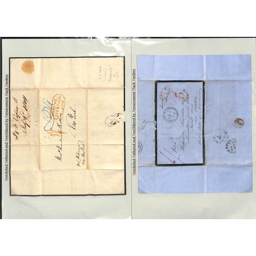 463 - USA/G.B. 1844-1942 Covers and lettersheets from G.B. to USA including stampless covers (8) and other... 