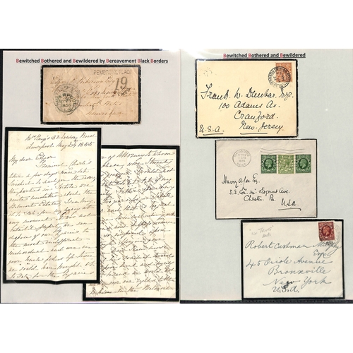 463 - USA/G.B. 1844-1942 Covers and lettersheets from G.B. to USA including stampless covers (8) and other... 