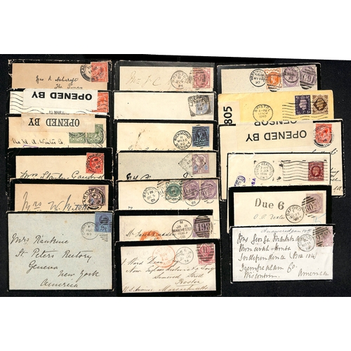 463 - USA/G.B. 1844-1942 Covers and lettersheets from G.B. to USA including stampless covers (8) and other... 