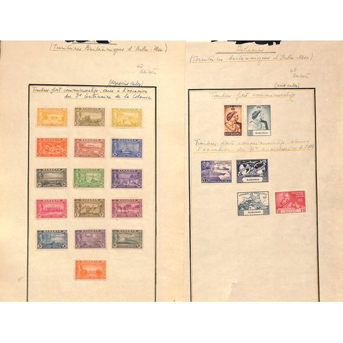 518 - 1917-59 Stamps affixed to seven complete or partial pages from the Goa Post Office U.P.U Specimen co... 