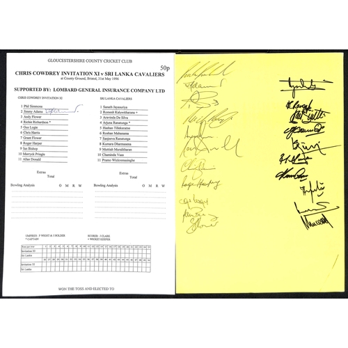 373 - Sri Lanka, Zimbabwe, etc. 1932-2003 Ephemera and autographs including unused Argentine Cricket Assoc... 