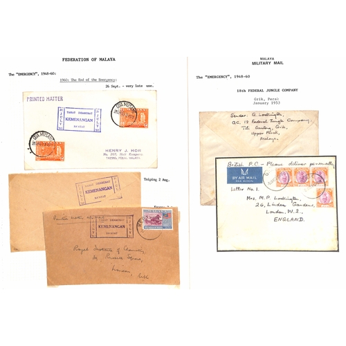 1133 - 1950s 'Malayan Emergency', collection of military mail in a Philatelic Album comprising covers (78),... 