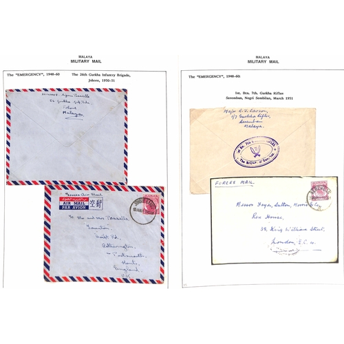 1133 - 1950s 'Malayan Emergency', collection of military mail in a Philatelic Album comprising covers (78),... 