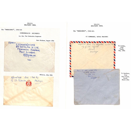 1133 - 1950s 'Malayan Emergency', collection of military mail in a Philatelic Album comprising covers (78),... 