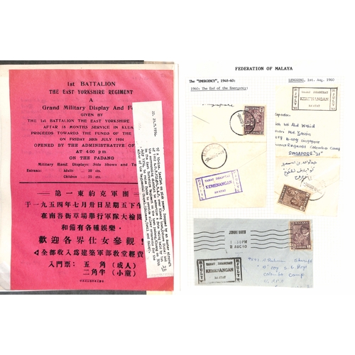 1133 - 1950s 'Malayan Emergency', collection of military mail in a Philatelic Album comprising covers (78),... 