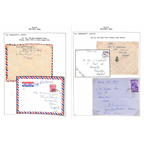 1133 - 1950s 'Malayan Emergency', collection of military mail in a Philatelic Album comprising covers (78),... 