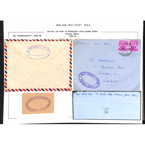 1133 - 1950s 'Malayan Emergency', collection of military mail in a Philatelic Album comprising covers (78),... 