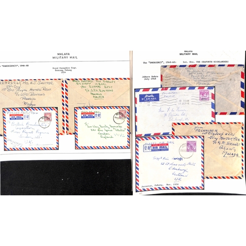 1133 - 1950s 'Malayan Emergency', collection of military mail in a Philatelic Album comprising covers (78),... 