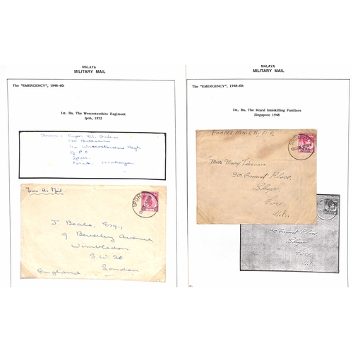 1133 - 1950s 'Malayan Emergency', collection of military mail in a Philatelic Album comprising covers (78),... 