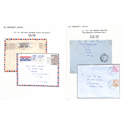 1133 - 1950s 'Malayan Emergency', collection of military mail in a Philatelic Album comprising covers (78),... 