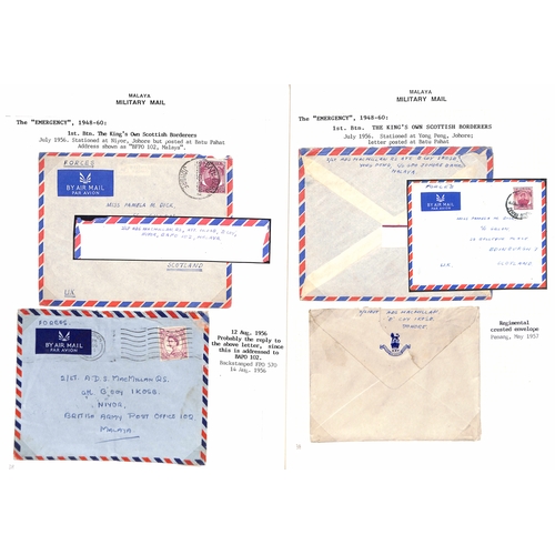 1133 - 1950s 'Malayan Emergency', collection of military mail in a Philatelic Album comprising covers (78),... 