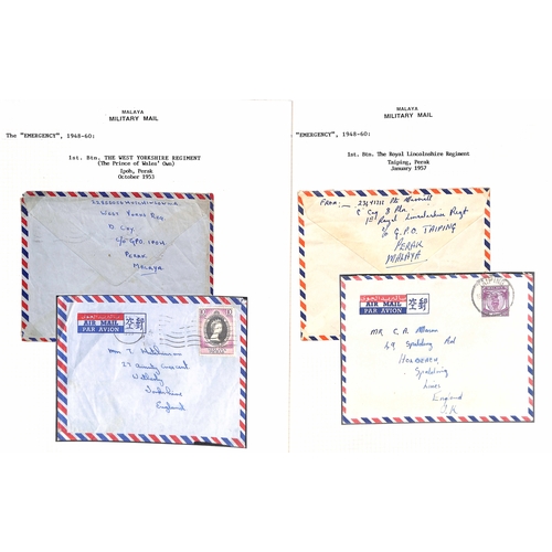 1133 - 1950s 'Malayan Emergency', collection of military mail in a Philatelic Album comprising covers (78),... 