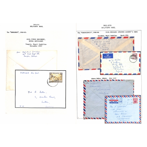 1133 - 1950s 'Malayan Emergency', collection of military mail in a Philatelic Album comprising covers (78),... 