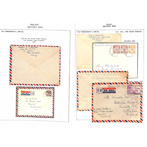 1133 - 1950s 'Malayan Emergency', collection of military mail in a Philatelic Album comprising covers (78),... 