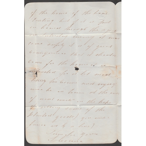 239 - Folkestone - Mobile Box. 1848 (June 2) Entire letter from France to London with superb boxed 