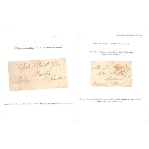 218 - 1805-39 Entire letters or entires (22) and fronts (7) including alterations in the day of posting by... 