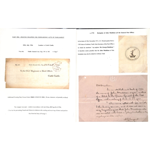 218 - 1805-39 Entire letters or entires (22) and fronts (7) including alterations in the day of posting by... 