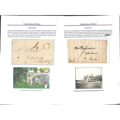 330 - Capenhurst/Bromborough, etc. 1799-1937 Entire letters, covers and cards including prestamp letters t... 