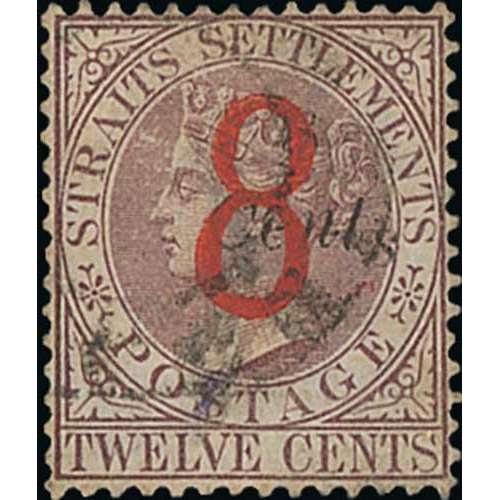 1115 - 1884 (Sept) 8 on 8c on 12c Brown-purple, variety 