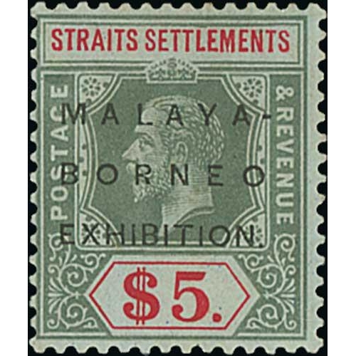 1922 Malaya-Borneo Exhibition, Multiple Crown CA 2c - $5 and Multiple ...