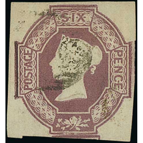 42 - 1847-54 Embossed 6d (3), 10d and 1/- (4, one deep green) used, all cut square, one 6d and one 1/- to... 