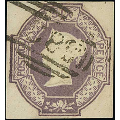 42 - 1847-54 Embossed 6d (3), 10d and 1/- (4, one deep green) used, all cut square, one 6d and one 1/- to... 