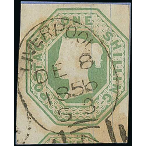 42 - 1847-54 Embossed 6d (3), 10d and 1/- (4, one deep green) used, all cut square, one 6d and one 1/- to... 