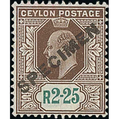 472 - 1904-05 Multiple Crown CA 2c - 4c, 12c - 2.25r and 1908 5c, 6c all handstamped diagonal 