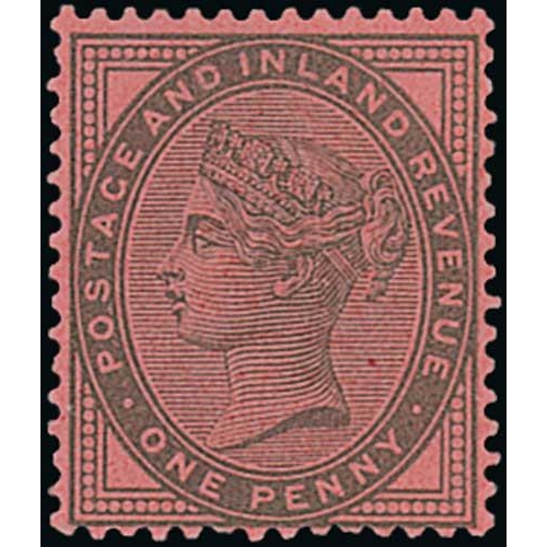 56 - 1881 1d Die II, Perf 14 colour trial in lilac on pink paper, superb mint, scarce. S.G. £3,000. ... 