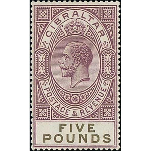 588 - 1925 £5 Violet and black fine mint. S.G. 108, £1,600. Photo included on Back Cover.