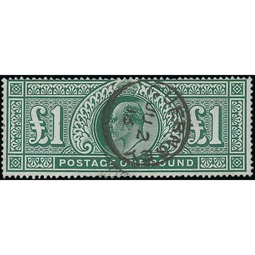 64 - 1911-13 KEVII 5/-, 10/- and £1 fine used, the 10/- and £1 with Guernsey datestamps. S.G. 3... 