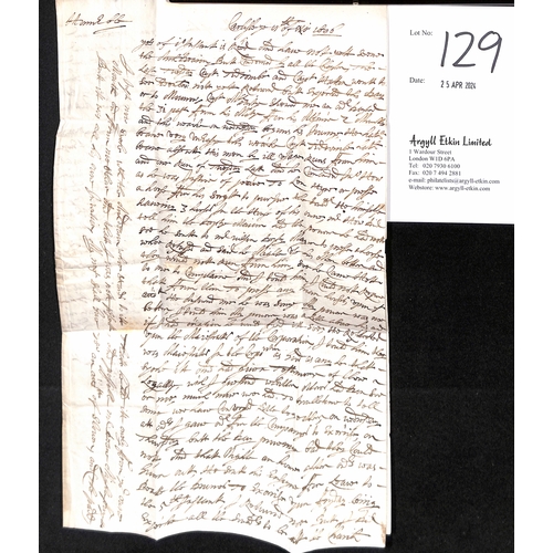 129 - 1686 (Nov 8) Entire letter from Carlisle to 