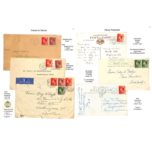 103 - King Edward VIII. 1936-39 Covers and cards bearing KEVIII stamps including First Day Covers (some il... 