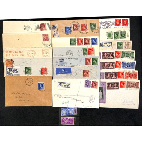 103 - King Edward VIII. 1936-39 Covers and cards bearing KEVIII stamps including First Day Covers (some il... 