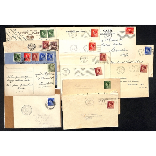 103 - King Edward VIII. 1936-39 Covers and cards bearing KEVIII stamps including First Day Covers (some il... 