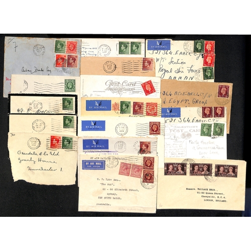 103 - King Edward VIII. 1936-39 Covers and cards bearing KEVIII stamps including First Day Covers (some il... 