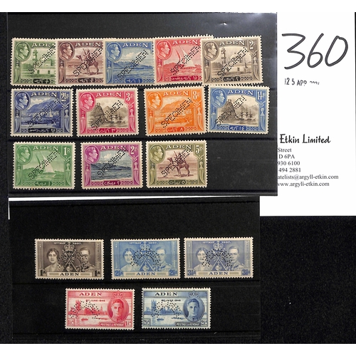 360 - 1937-46 Coronation set, KGVI ½a - 10r set of thirteen and Victory pair all perfined 