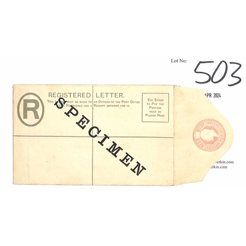 503 - 1903 10c Registration stamp, Die Proof in orange on vertically laid paper, 34x40mm, fine and scarce.... 