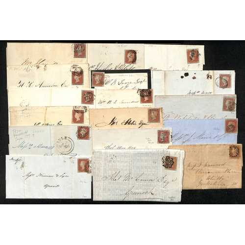 28 - 1841-53 Covers and entires bearing imperf 1d reds, including Maltese Cross cancels (17), also 1d pin... 