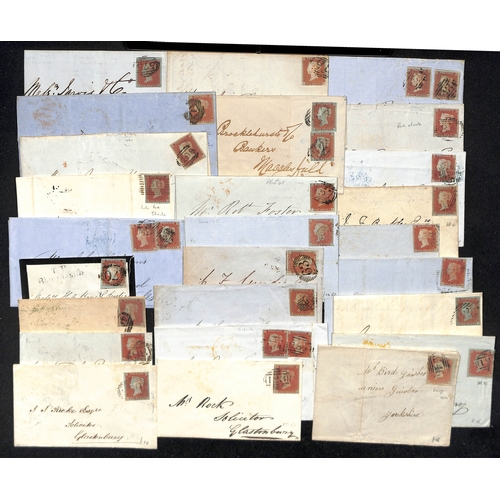 28 - 1841-53 Covers and entires bearing imperf 1d reds, including Maltese Cross cancels (17), also 1d pin... 