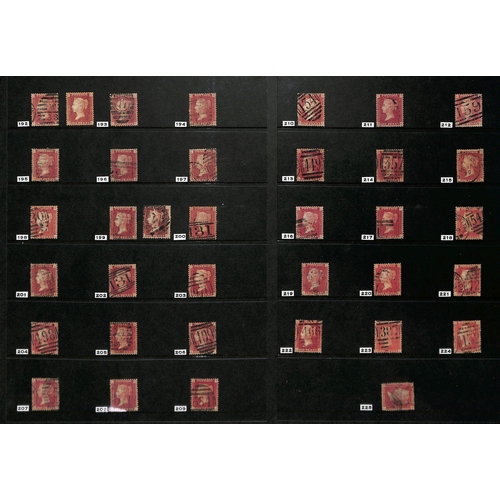 35 - 1864-79 1d Red plates with plate 146 pair handstamped 