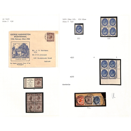 67 - 1912-35 KGV Mint and used selection on pages including Specimen overprints with 1912-24 3d type 23 o... 