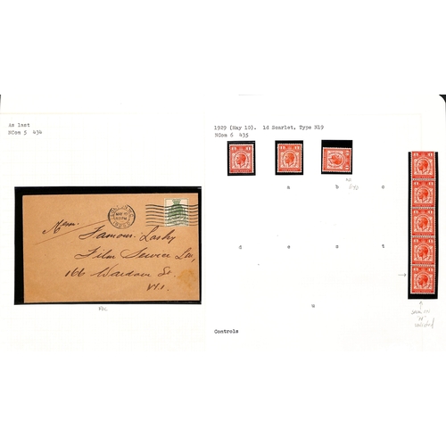 67 - 1912-35 KGV Mint and used selection on pages including Specimen overprints with 1912-24 3d type 23 o... 